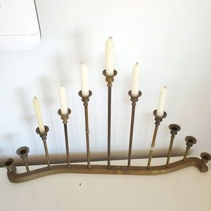 BRASS CANDLE HOLDER TIERED HOLIDAY DECORATION
